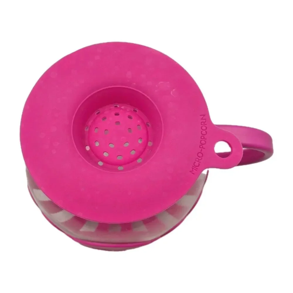 3-Qt Microwave Popcorn Popper Pink Silicone Wrapped Glass Never Used